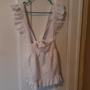 Cute white ruffled apron, maid anime look
